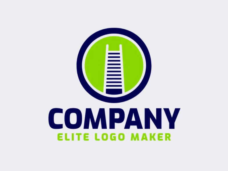 Create your online logo in the shape of a ladder with customizable colors and symmetric style.