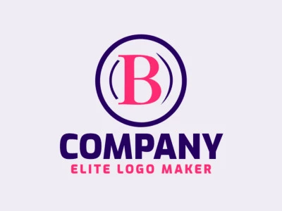 A vibrant and unconventional logo design featuring the letter 'B', combining shades of pink and dark blue for a captivating visual statement.