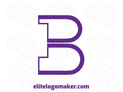 Logo template featuring the letter "B" with a simple style and purple color, creating a clean and modern design.