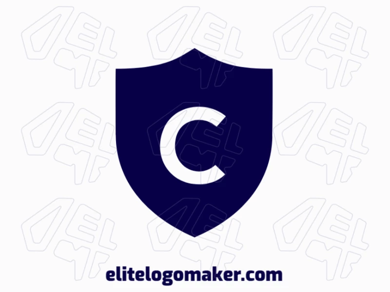 A unique and suitable logo featuring the letter 'C' inside a blue shield, designed in a simple style for a clean and professional look.