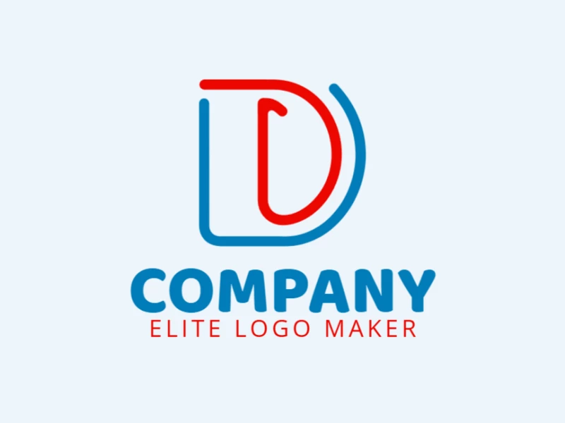 A cheap logo design featuring the letter 'D' in an initial letter style, designed with blue and orange colors for a vibrant and eye-catching look.