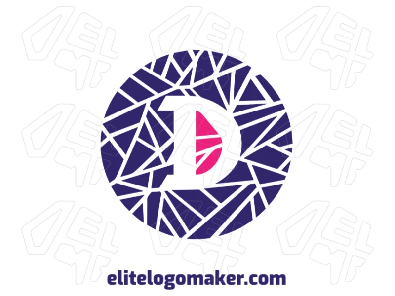 Letter "D" In Mosaic Style - Creative Logo Template Generate a creative logo with the letter "D" in mosaic style, combining artistic shapes and modern design in a single visual element.