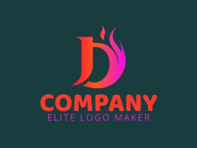 A cost-effective logo template featuring the letter 'D' with a smooth gradient effect, giving the design a modern and stylish look.