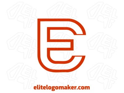 Generate a simple design featuring the letter "E" in red with a minimalist style, creating a clean and modern visual identity.