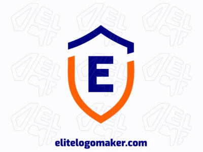 A cheap logo featuring the letter 'E' inside a shield with an abstract style, combining strong shapes and modern design.