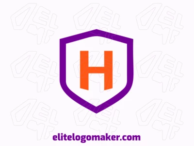 Subtle and professional company emblem featuring the letter 'e' in orange inside a purple shield, creating a unique and memorable design.