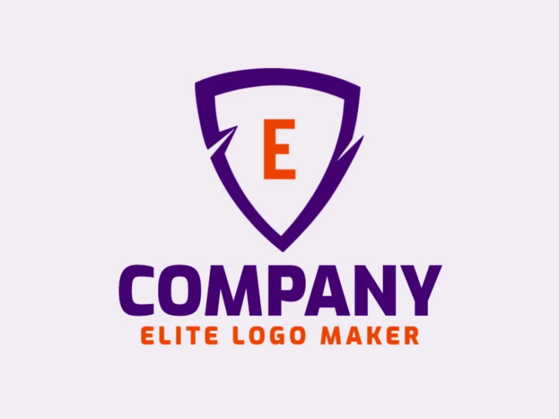 An abstract logo featuring the letter 'E' protected by a shield, creating a distinguished design that conveys strength and professionalism for business branding.