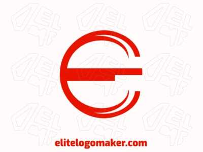 A subtle and elegant design of the letter 'E' in red, perfect for an initial letter logo.