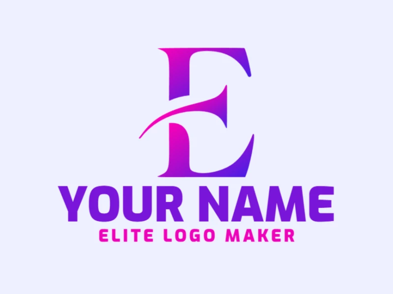 A modern logo featuring the letter 'E' with sleek shapes, enhanced by a vibrant gradient for a touch of quality design.