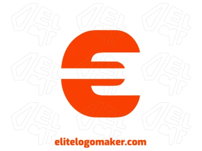 A beautiful minimalist logo featuring the letter "E" in a sleek design with an orange color, perfect for a modern and elegant brand.