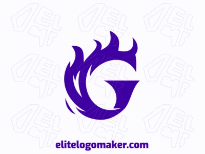 A logo template featuring the abstract letter 'G' in purple, designed with an initial letter style.