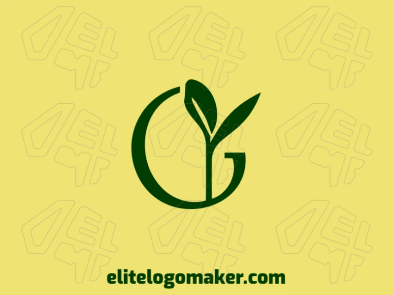 A beautiful abstract logo featuring the letter 'G' seamlessly combined with a green plant, showcasing a creative and modern concept.