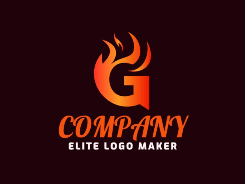 An abstract logo design featuring the letter 'G' on fire, crafted by a logo design maker to be different, eye-catching, and an appropriate, affordable choice.