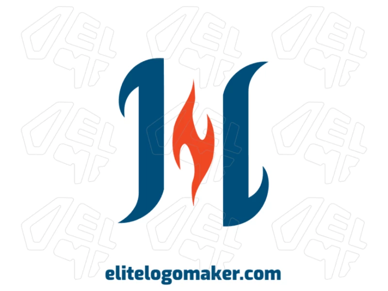 Letter "H" Combined With A Flame - Online Logo Creation Cool logo design combining letter "H" with an abstract flame, creating a dynamic and eye-catching symbol for online logo creation.