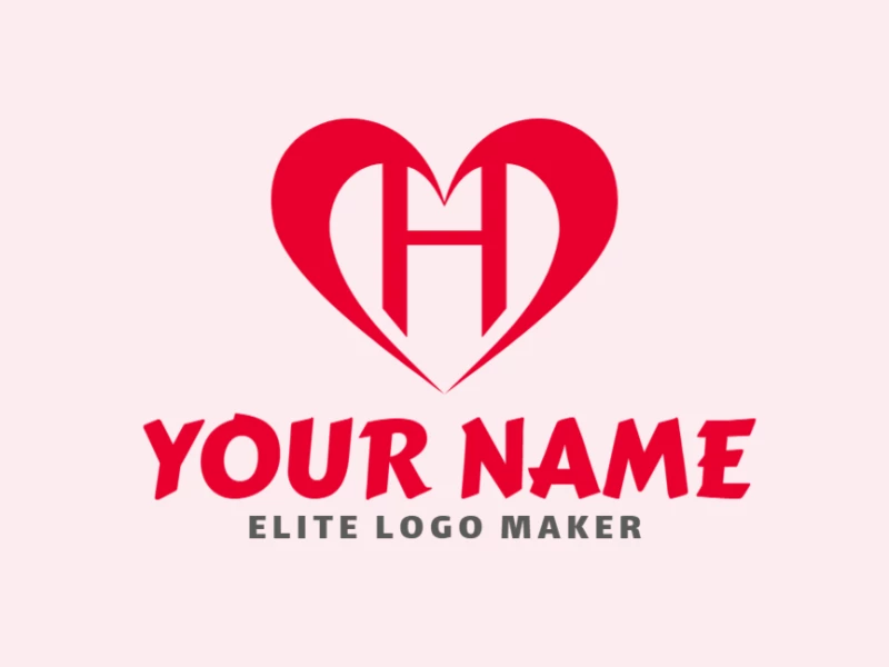 An ideal minimalist logo featuring the letter "H" combined with a heart, designed for business purposes with a clean and professional appearance.