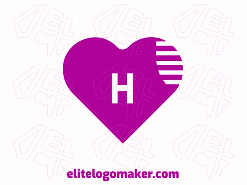 A cheap and stylish business logo featuring the letter 'H' inside a heart with an abstract design, combining elegance and simplicity.