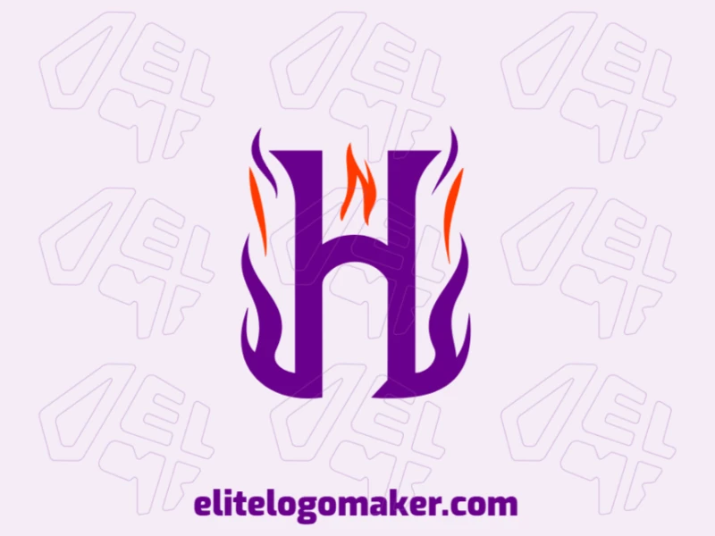 A creative and cheap logo featuring the initial letter 'h' on fire, designed with bold and dynamic shapes.