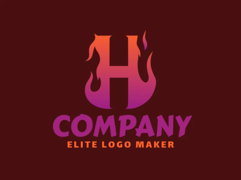 A dynamic logo featuring a blazing letter 'H' with a gradient from vibrant orange to deep purple, embodying energy and transformation.