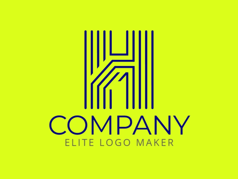 A cheap and modern vector logo design featuring a striped letter 'H' in blue, offering a sleek and professional look.