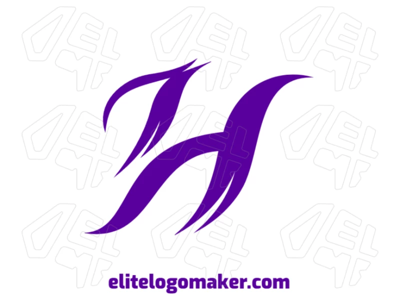 Letter "H" With Abstract Design And Purple Color - Instant Logo Creator Business logo featuring the letter "H" with an abstract design and purple color, combining creativity with professional appeal.