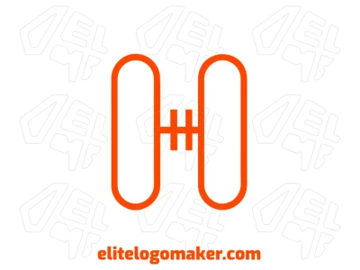 A beautiful abstract logo featuring the letter "H" in a corporate design with a vibrant orange color for a strong and modern look.