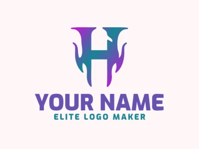 Original gradient logo featuring the letter 'H' with a green and purple gradient, creating a unique blend of colors for a modern design.