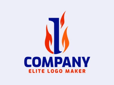 An initial letter logo featuring the letter 'I' engulfed in flames of fire, offering a different and elegant design that commands attention with its bold style.