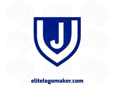 A perfect logo featuring the letter 'J' inside a blue shield, designed in an emblem style with bold lines and balanced shapes for a strong and classic look.