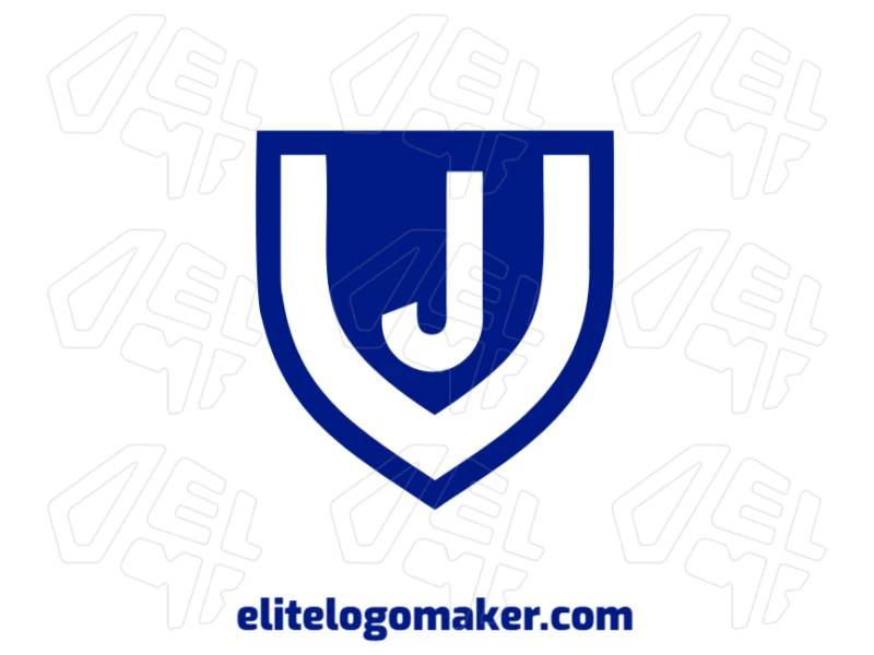 Letter 'J' Inside A Blue Shield Top-Notch Logo Designer A perfect logo featuring the letter 'J' inside a blue shield, designed in an emblem style with bold lines and balanced shapes for a strong and classic look.