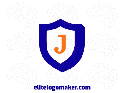 A customizable emblem featuring the letter 'J' inside a medieval shield, designed with strong lines and a classic aesthetic.