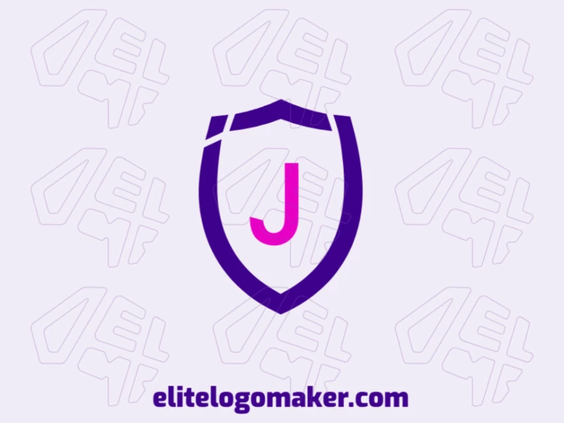 A creative logo featuring the letter 'J' inside a shield, designed in an emblem style with customizable elements for a bold, unique look.