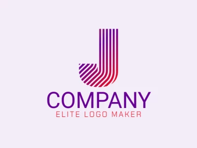 A logo template featuring a striped letter 'J', designed with clean lines and a bold style for a modern and customizable visual identity.