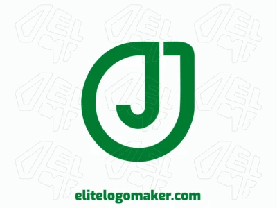 An attractive letter 'J' in green color, designed with an abstract style to create a visually striking and modern look.