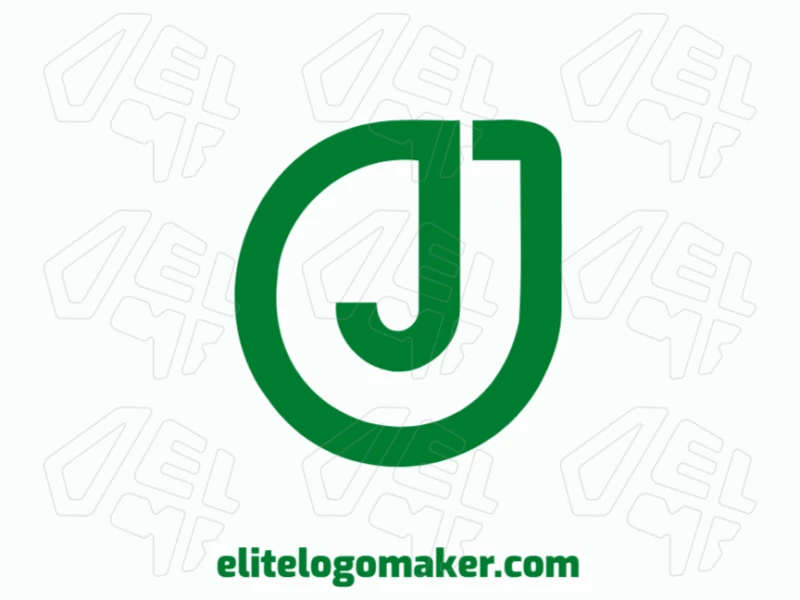 Letter "J" With Green Color Simple Logo Creator An attractive letter 'J' in green color, designed with an abstract style to create a visually striking and modern look.