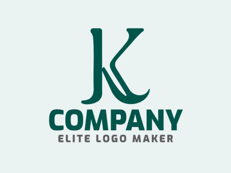 A striking initial letter logo design, featuring the letter "K" in dark green, radiating sophistication and distinction.