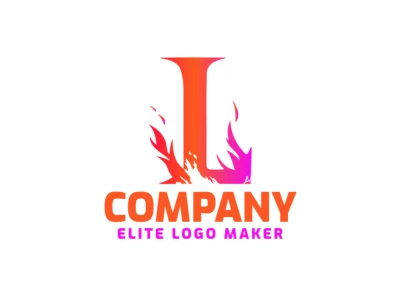 An eye-catching logo featuring the letter 'L' on fire, styled with a vibrant gradient for a dynamic and modern look.