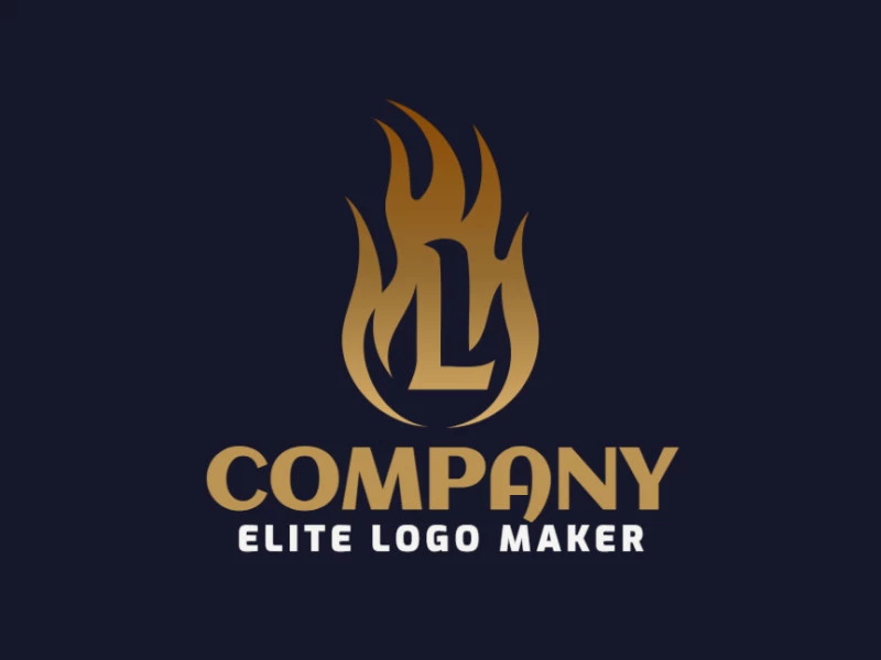 An original and attractive logo template featuring a letter 'L' engulfed in flames, perfect for a striking identity.