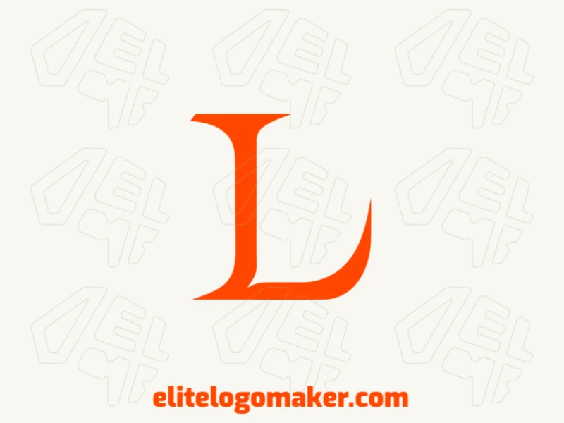 A modern abstract logo featuring an orange letter 'L' with sleek and minimalistic shapes.