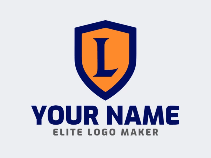 Featuring a minimalist style, the logo includes a customizable design with the letter 'L' and a shield shape.