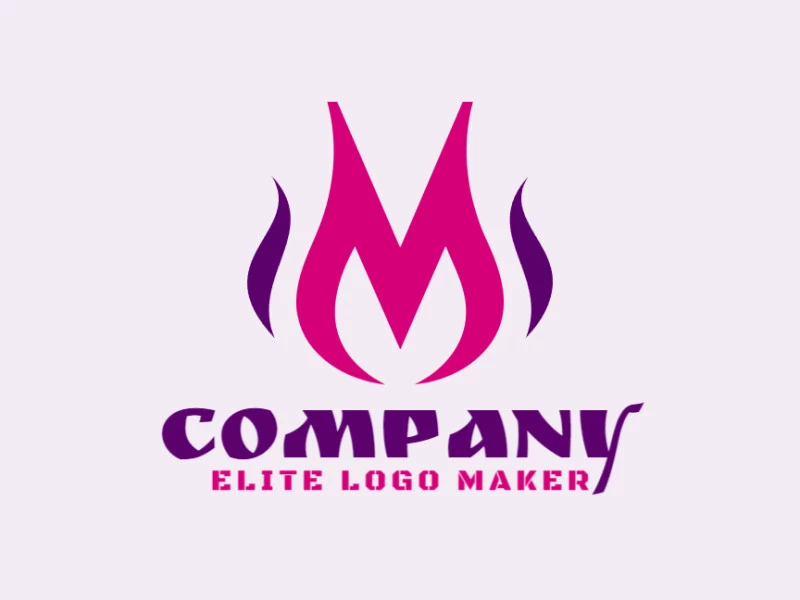 A creative logo featuring the initial letter 'M' in a sleek style, using shades of purple and pink for a modern and attractive look.