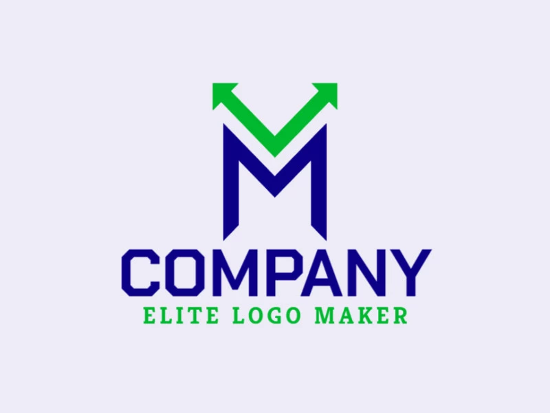 A dynamic logo featuring a stylized 'M' shape merged with arrows, embodying movement and progress.