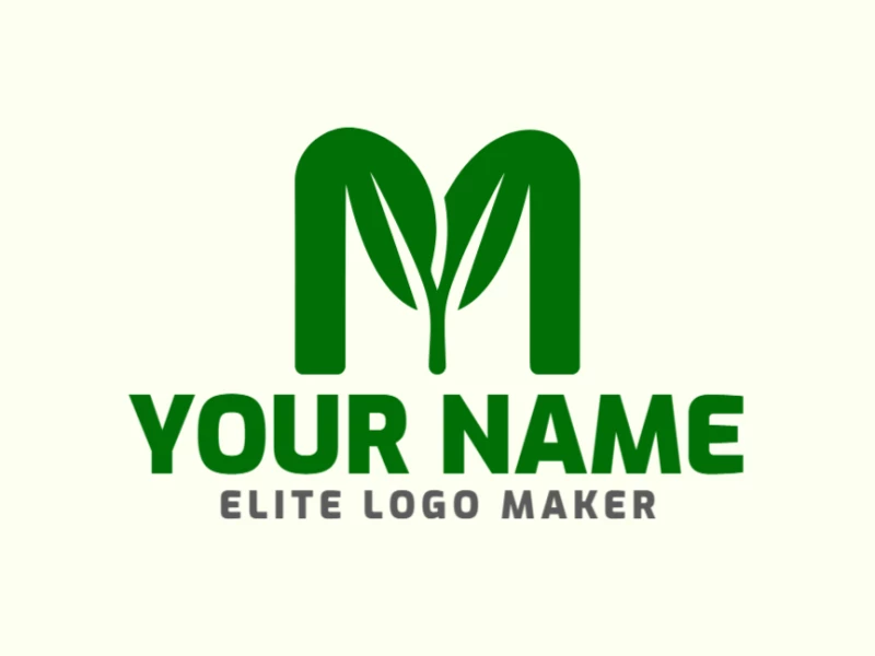 An abstract logo featuring the letter "M" formed by tree leaves, using green tones to create a distinguished and nature-inspired design.