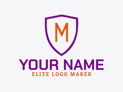 An inspiring minimalist logo features the letter 'M' protected by a shield, creating an excellent design with clean lines and a strong visual presence.