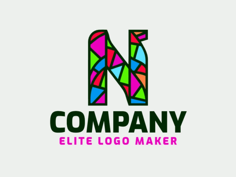 A vibrant mosaic-style logo featuring a captivating 'N' composed of green, blue, orange, red, black, and pink hues, representing diversity and creativity.