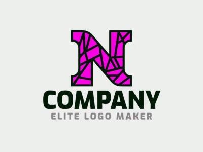 A mosaic-style 'N' letter logo, blending sophistication with playfulness in black and pink hues.