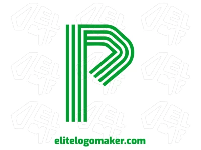 A beautiful minimalist logo featuring the letter "P" in green with a striped design, creating a sleek and modern visual identity.