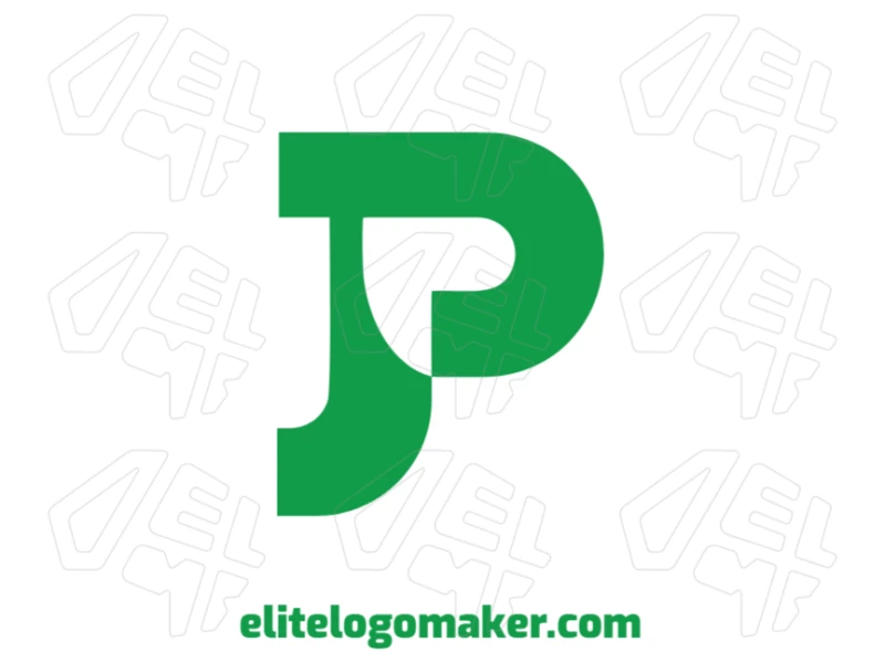 Letter "P" In Green - Business Logo Design Minimalist business logo featuring the letter "P" in green, ideal for creating a clean and professional visual identity.