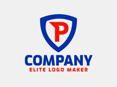 An emblem-style logo design combining a medieval shield with the letter 'P', subtly blending into an ideal symbol.