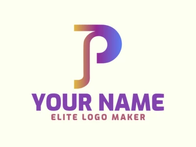 A logo template featuring the letter 'P' in a gradient initial letter style, designed for a company looking for an affordable yet impactful identity.