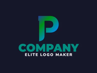 A creative logo featuring the letter 'P' in a gradient of green and blue, blending vibrant hues for a fresh and dynamic design.